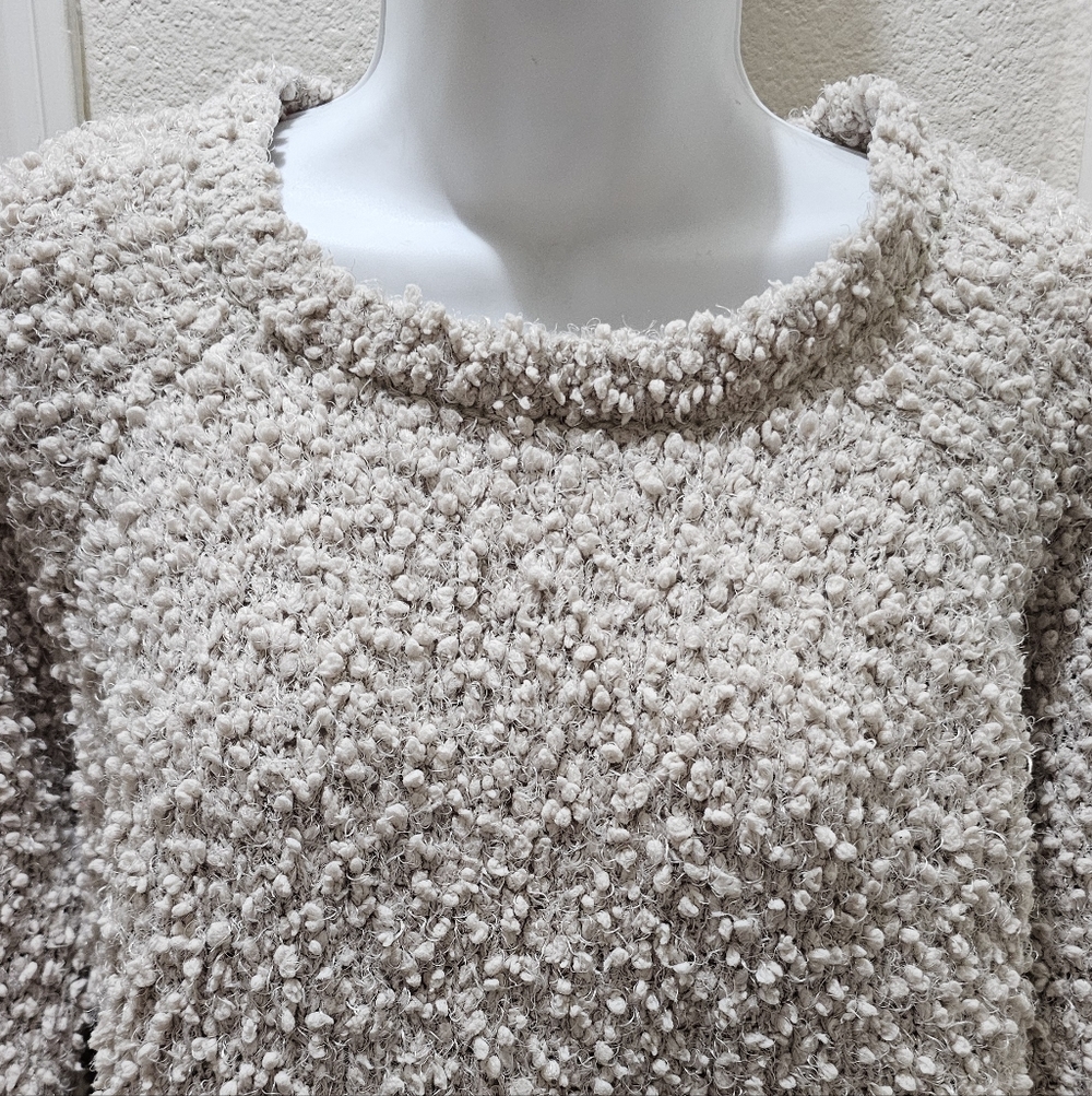 Hippie Rose Cream Textured Cropped Sweater Size XL EUC - Picture 9 of 12